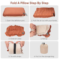 Almohada De Acampar Con Espuma De Memoria Autoinflable Portátil Soporte Ergonómico Para El Cuello Para Acampar Aviones Y Senderismo - details 5