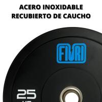 FIURI Discos Olímpicos Recubiertos de Caucho, 5 a 25 kg, Entrenamiento de Fuerza, Crossfit, Material Gimnasio, Gym - details 3