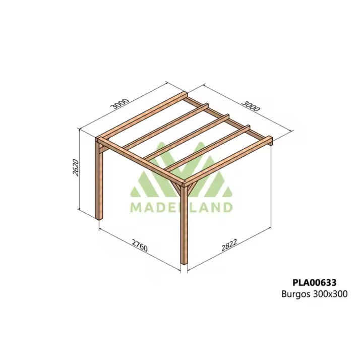 Pérgola de Madera Laminada Adosada  - BURGOS - 1