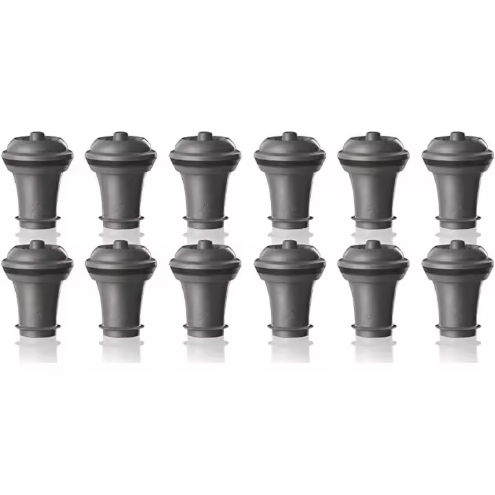 Vacu Vin Wine Saver Vacuum Stoppers - Set of 6 - Gray - for Wine Bottles - Keep Wine Fresh for Up to a Week with Airtight Seal - Compatible with Vacu Vin Wine Saver Pump (Pack of 2) - 1
