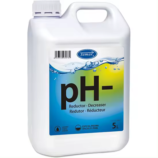 Ajustador Ph Líquido Tamar - Reducción para Piscinas - 5 Litros - Optimiza Rendimiento del Cloro - 1