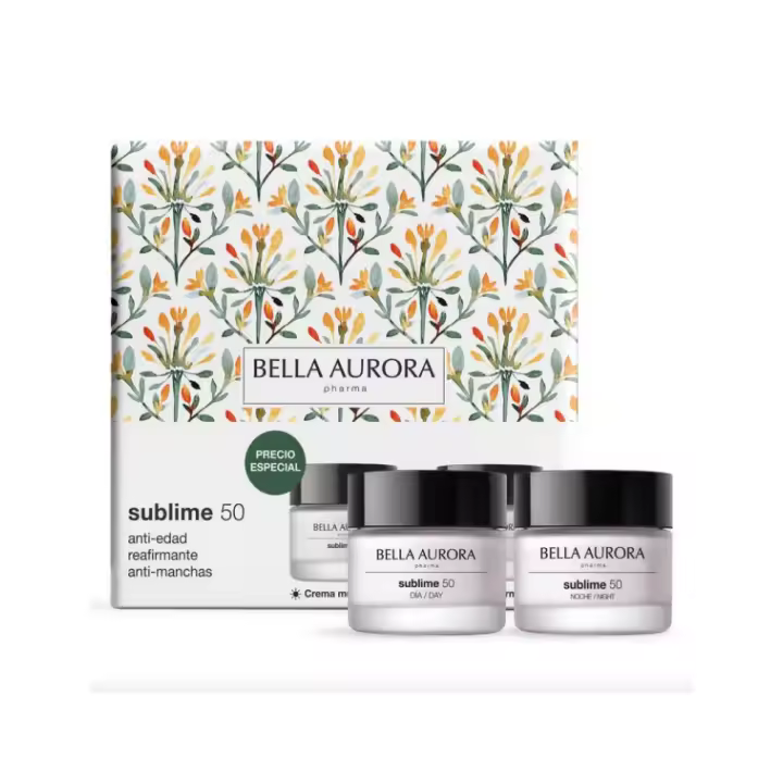 Pack Antiedad Bella Aurora Sublime50  Día SPF20 + Noche 50ml | Rutina +50 Reafirmante, Hidratante, Antiarrugas, Microbioma, Luminosidad - 1