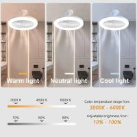 Ventilador De Techo LED Inteligente 3-en-1 Con Control Remoto 3 Velocidades E27 AC85-265v Para Iluminación De Dormitorio Y Sala De Estar - details 2