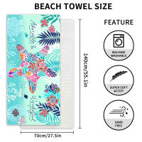 Toalla de playa para vacaciones, natación y surf, súper absorbente, de secado rápido, de microfibra estampada. - details 3