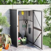 vidaXL Cobertizo de Herramientas Jardín Acero Galvanizado Patio Cubierta Color Marrón,  Gris,  Verde y mas - details 3