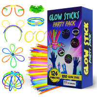 Pulseras Luminosas Fluorescentes  PARTY PACK  100 Barras de Neon + 24 Conectores Especiales *Gafas-Diademas-Collares-Aretes-Pulseras de Mariposa* + 100 Conectores Simples  Fiestas de Cumpleaños  Eventos  Bodas  Marca EL FUTBOLIN - details 0