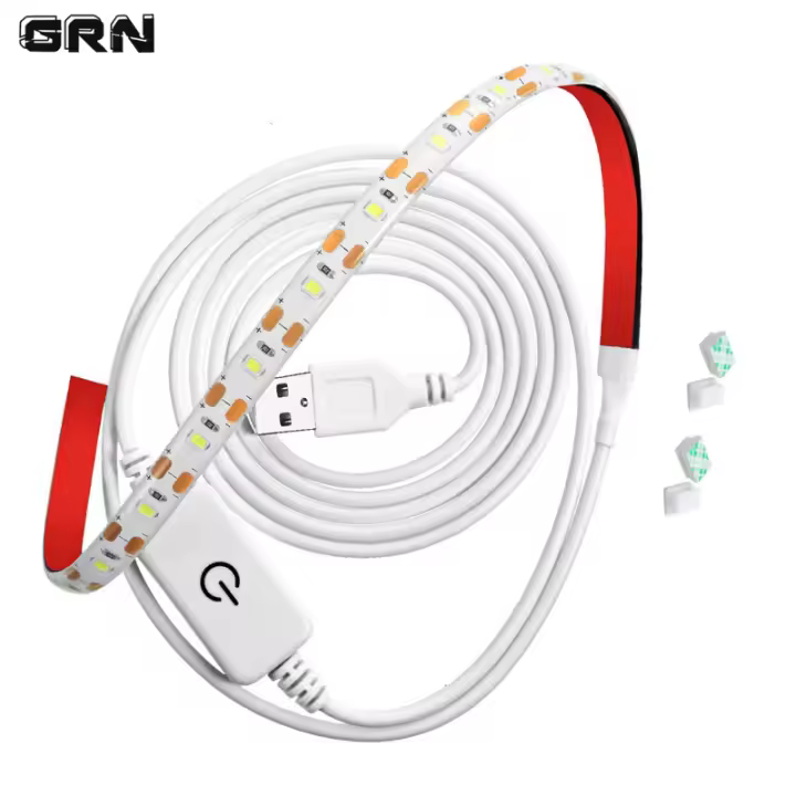 Kit De Luz LED Flexible Para Máquina De Costura USB 5V 1m 2m 3m SMD2835 Blanca Con Interruptor Táctil Para Armario Cocina - 1