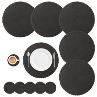 Juego De 6 Tapetes Redondos Tejidos a Mano Para Mesa De Comedor Navidad Y Bodas 34cm Resistente Al Calor Ecológicos De Poliéster Y Algodón - details 9