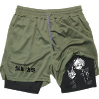 Shorts De Compresión Anime Para Hombre Verano Deporte Ropa Deportiva Gimnasio Entrenamiento 2 En 1 Fitness Casual - details 4