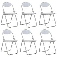 vidaXL Sillas de comedor plegables 6 unidades cuero sintético en color Negro/Blanco | cómodas modernas ergonómicas para comedor cocina salón hogar - details 1