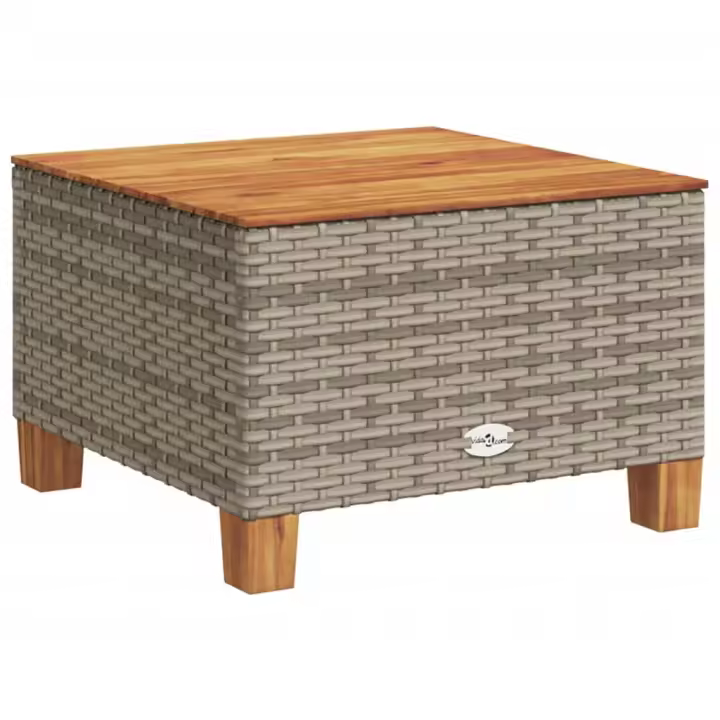 Mesa de Jardín ratón sintético Madera Acacia gris 55x55x36 cm - 1