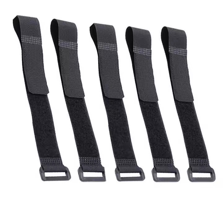 5Pcs Fastener Straps with Hook-Loop Plastic Buckle Strong Adhesion Wear-resistant Multi-use Fixing Accessories Bike Handlebar Straps Cable Wire Straps - 1
