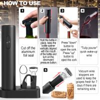 Set De Abrevidrios Eléctricos Automáticos Con Base De Almacenamiento Para Botella De Vino Y Cocina Operado Por Batería Acero Inoxidable - details 2