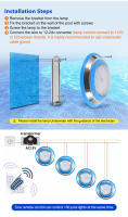 Luz Submarina LED Inalámbrica IP68 Acero Inoxidable 6W 9W 24W 36W 54W Azul Impermeable Lámparas Para Piscina AC12V RGB - details 9