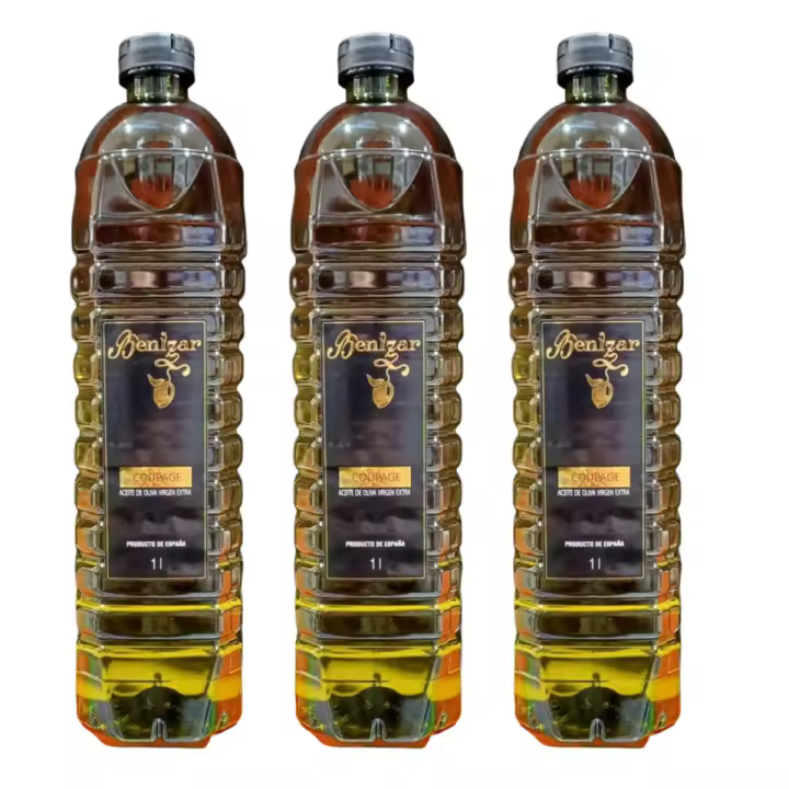 3 BOTELLAS DE 1L ACEITE VIRGEN EXTRA BENIZAR COUPAGE SABOR Y CALIDAD - 1