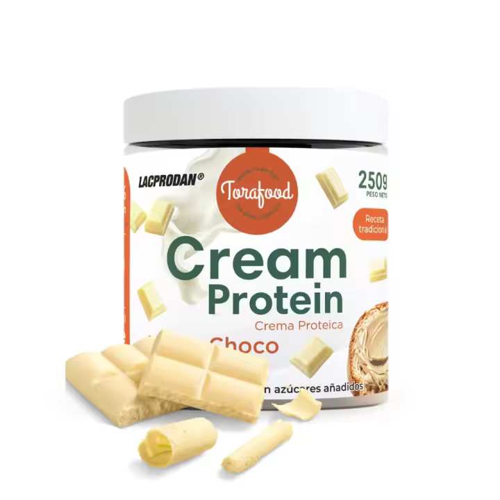 Crema Proteica Sabor Chocolate Blanco | 250 gramos - 20% de proteína | 0% azúcares añadidos | Sin aceite de palma | TORAFOOD - 1