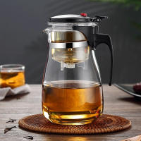 HMLOVE Tetera De Vidrio Resistente Al Calor Para Puer Kettle Infusor De Té Chino Kung Fu Set De Té Heatable De Alta Borosilicato Con Capacidad De 801-900ml - details 0