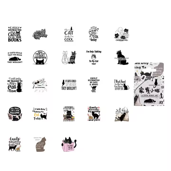 46pcs Pegatinas Creativas De Gatos Lindos Y Vivos Para Estudiantes DIY Skateboard Helmet Tazas Laptops Scrapbooks - 1