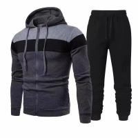 Nuevo Conjunto Deportivo Para Hombre Primavera Otoño Traje De Correr Estilo Hip Hop Conjunto Casual Con Chaqueta Y Pantalones 2 Piezas Material COTTON Y POLYESTER - details 4