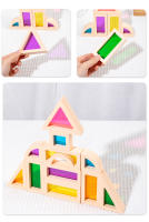 Bloques De Construcción De Madera Coloridos 25Pcs Juguete Sensorial Montessori Para Preescolar Bloques De Arcoíris De Geometría Para Niños De 4 a 12 Años - details 5