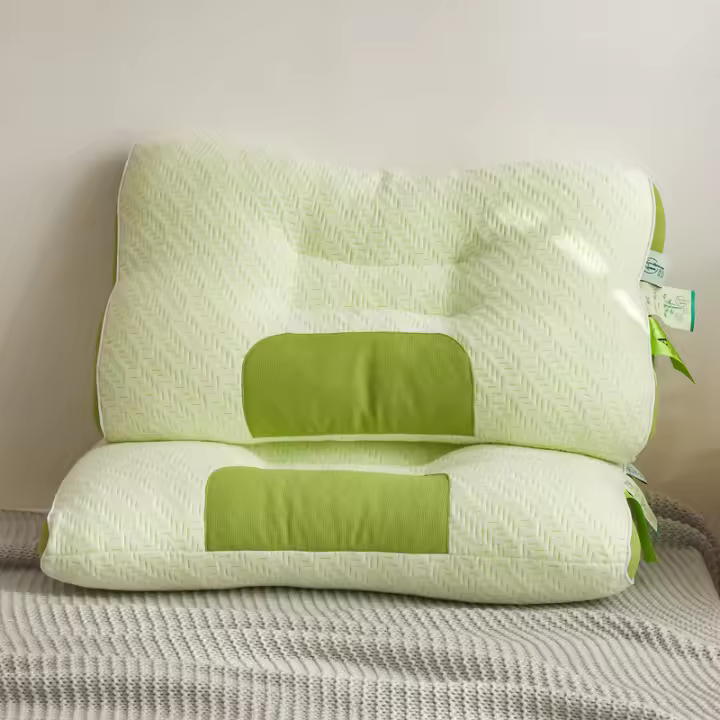 Nuevo tipo A cuello almohada de punto de algodón transpirable SPA masaje no-colapso núcleo de la almohada - 1
