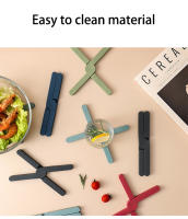 1pc X-Formado Trípode Plegable Antigolpes De Silicona Resistente Al Calor No Esmerilante Tapete Para Olla Y Sartén Accesorio De Cocina De Alta Calidad - details 5