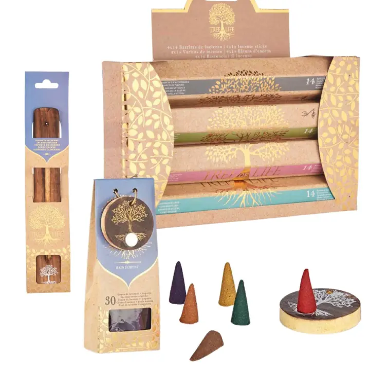 Incienso Perfumado Natural, 56 Varillas y 30 Conos, 2 quemadores. Aromas Aleatorios. Aromaterapia, Relajación, Meditación - 1