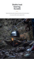 Plataforma De Combustión Plegable CAMPINGMOON Para Acampar Y Barbacoa En Exteriores Plataforma De Carbonización Portátil De Acero Inoxidable Sin Ignición Incluida - details 3