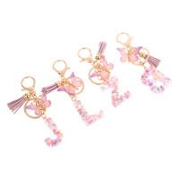 Llavero Con Letras De Lentejuelas A-Z Para Mujer Colgante De Mariposa Con Borla Llavero Inicial Para Bolso Y Coche Decoración Colgante De Bolsos - details 3