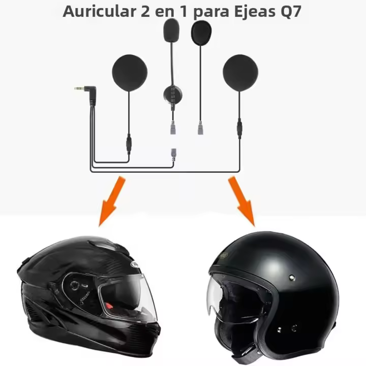 EJEAS Q7 Clip De Montaje Para Escarapela 2 En 1 Auricular De 3.5mm Con Cinta Adhesiva Base Bluetooth Intercomunicador Para Motocicleta - 1