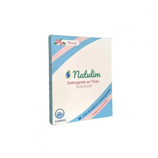 NATULIM  - Detergente en Tiras para Lavadora - 40 Lavados- Incluye efecto Suavizante, Ecológico, Hipoalergénico - Ropa limpia y suave sin dañar el Planeta - 1