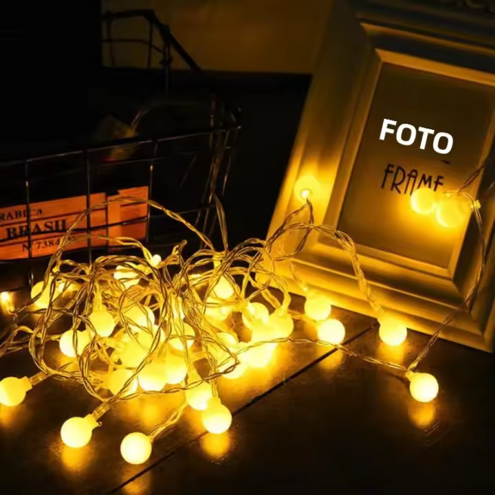Cadena De Luces LED 20LED 3M Para Decoración De Navidad Y Año Nuevo EnOutdoor E Indoor Estilo Farolillo Ideal Para El Hogar - 1