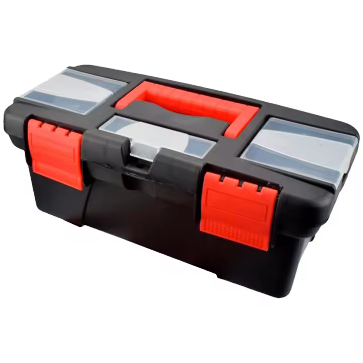 Tradineur - Caja organizadora de herramientas con separadores Nº 6 - Fabricado en plástico - 3 Compartimento superiores - Separador con asa - 304 x 137 x 105 cm - 1
