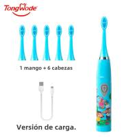Cepillo De Dientes Eléctrico Para Niños Con Sonido Y Dibujos Animados Recargable Por USB Suave Impermeable Con Cabeza De Reemplazo - details 1