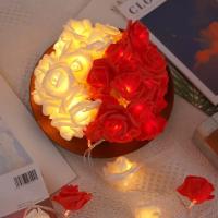 Luces De Rosas Románticas Con 10/20 LED Para Decoración De Bodas Y Fiestas Guirnalda De Flores Artificiales Lámpara Nocturna De Fairy Light - details 6