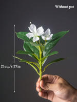 Plantas Artificiales De Azalea 21-40cm Falsas Hojas De Palma Tropicales Ficus Faux Con Flores Para Decoración De Hogar - details 13