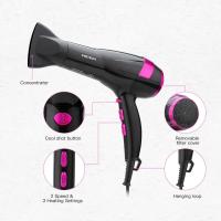 PRITECH Secador de pelo Profesional 2000W con Aire Caliente y Frio 2 Nivel de Fuerzas con Motor Poderosa Pro, Hair Dryer de alta Potencia Para un Secado Rapido Con un Boquilla Difusor Concentradora, Diseño Elegante. Filtro Extraible, longitud de cable 2m - details 2