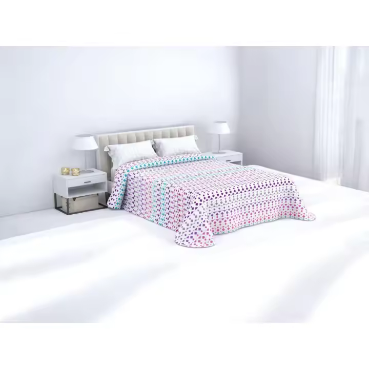 Colcha Verano Reversible Atenea Malva | Diseño Romántico y Actual | Textura Suave y Transpirable | Disponible en Todas las Medidas | Colcha Ligera y Moderna - 1