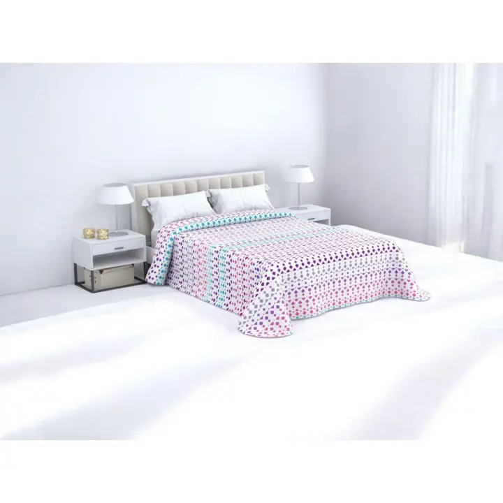 Colcha Verano Reversible Atenea Malva | Diseño Romántico y Actual | Textura Suave y Transpirable | Disponible en Todas las Medidas | Colcha Ligera y Moderna - 1
