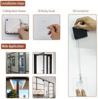 Cerrador De Puertas Automático Sensor Sin Perforar Ajustable Soporte De Superficie Para Mejoras Del Hogar Que Cierra Automáticamente Las Puertas Material De Acero Inoxidable - details 6