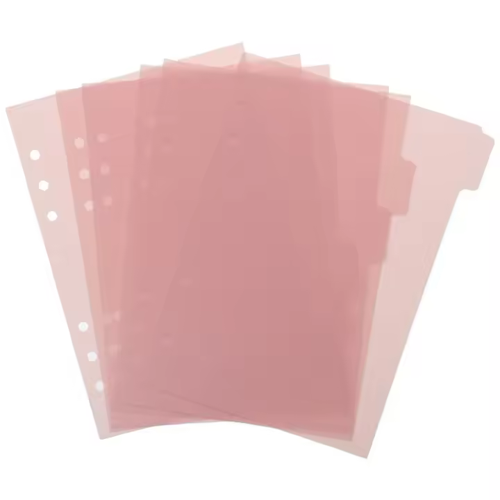 Divisores De Encuadernador A5 6 Piezas Tablas De Índice Plásticas Rosa Vertical Para Oficina Y Hogar - 1