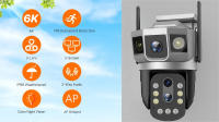 Cámara IP Inalámbrica WIFI 6K 12MP Con Lente Tríplice 10X Zoom Óptico CCTV Impermeable PTZ Seguridad Exterior Webcam Control Remoto - details 0