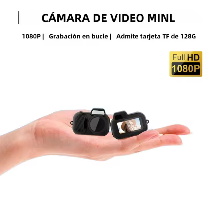 Cámara Mini HD 1080p Con Pantalla Portátil Para Interior Y Exterior Deportiva Soporte De Tarjeta TF Regulador De Video De Cámara Vintage - 1