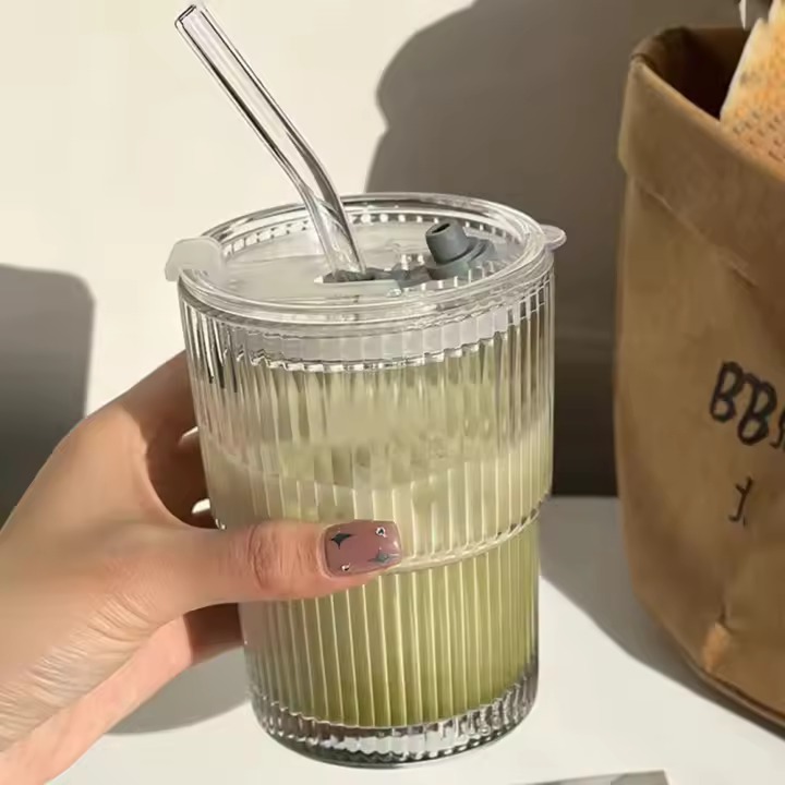 Vaso De Bambú Con Estampado Vertical Taza Para Café Vino Con Tapa Y Regalo De Mano Ecológico Y Duradero Para Bebidas - 1