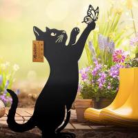 Estatua De Jardín De Gato De Hierro Artístico Silueta Impermeable Y Resistente Al Clima Decoración De Jardín Y Atrás Del Hogar Gato Negro - details 5