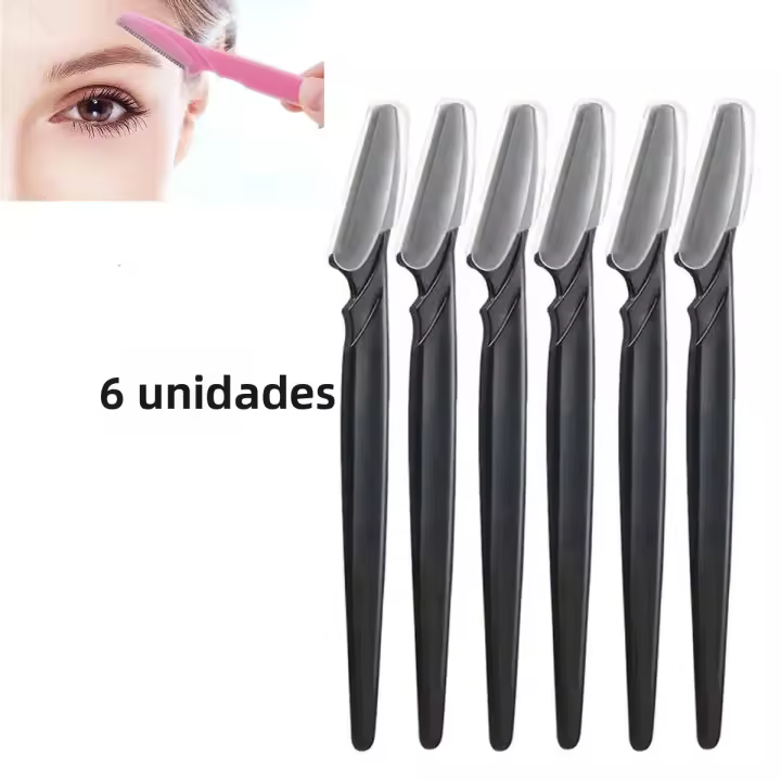  Conjunto De 6/12 Piezas Afeitadora De Cejas Segura Para Rostro Y Cuerpo Colores Mixtos Herramientas De Maquillaje Pequeñas Con Cubierta - 1