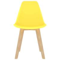 vidaXL Sillas de comedor 6 unidades plástico amarillo - details 2