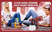 PISTOLA DE PULVERIZACIÓN eléctrica de 550W, 4 boquillas, 1200ml, HVLP, herramientas de pulverización para el hogar, Control de flujo, aerógrafo de revestimiento de pulverización fácil, enchufe de la UE - details 1