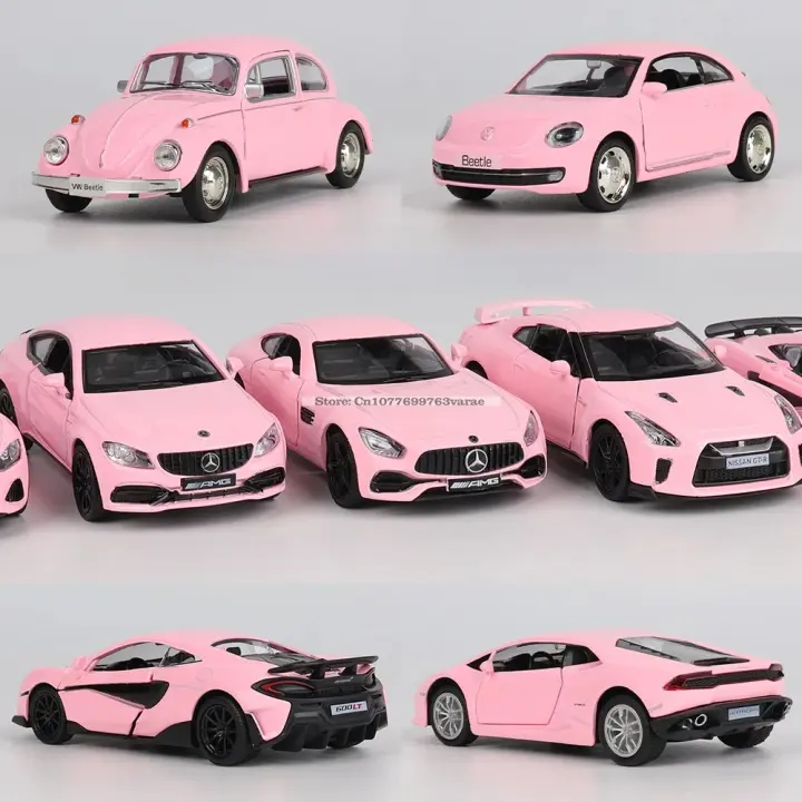 Volkswagen Beetle Clásico 1967 Rosa Modelo De Coche De Aleación Juguete Escala 1:36 Colección Regalo De Navidad Para Niños Y Adultos - 1
