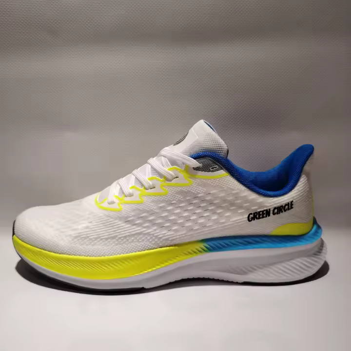 Zapatillas Running Hombre Green+Circle Apolo. Blanco. Suela antideslizante. Plantilla Memory Foam - 1